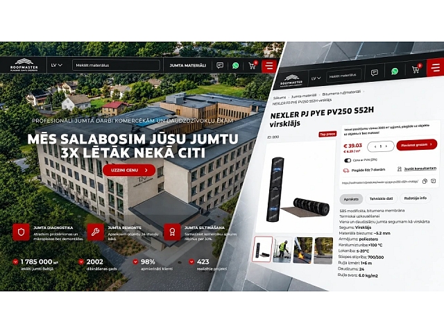 Foto: Roofmaster mājaslapas pārbūve un SEO izaugsme.; autors: Publicitātes foto