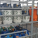 Liquefied gas, in cylinders of various volumes