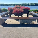 different sized benches