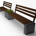 bench with flower box