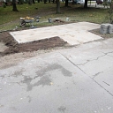 Installation of curbs and paving