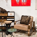 ALANDEKO armchairs, pillows, wall paintings, coffee tables