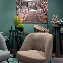 ALANDEKO lounge chair, lamps, artificial indoor plants