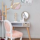 ALANDEKO children's room furniture, wooden children's furniture, jewelry holder, table mirror, clothes stand