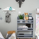 ALANDEKO children's shelves fabric baskets wall clothes hanger artificial indoor plants decorative children's pillows