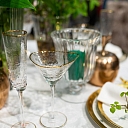 ALANDEKO kristāla glāzes zelta trauki galda noformējums kokteiļu glāzes šampanieša glāzes pusdienu trauki