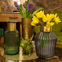 ALANDEKO colored glass vases room decorations glass surfaces tables table mats wall lamps