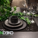 ALANDEKO candles, ceramic dinnerware, coffee mug, vinyl table mats, artificial vines