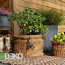 ALANDEKO terrace decoration, flower pots, wicker baskets, entrance mats, garden decorations