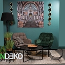 ALANDEKO living room interior lounge chairs floor lamp magazine holder decorative dish