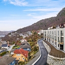 Wooden frame row houses
