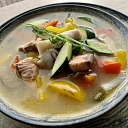 Fish soup in Scandinavian style