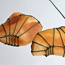 Knotted in original technique, unworked, Ambers were mined on Liepāja's beach