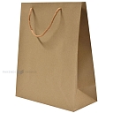 Коричневый бумажный пакет с веревочными ручками 26 + 12x32см - Бумажные пакеты - Пакеты