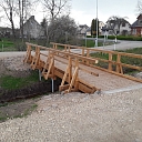 Excavation of water bodies and strengthening of the shoreline