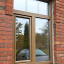 PVC windows with wooden structure