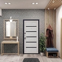 Metal outdoor shower with mdf finish