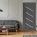 Dianonal-1, anthracite, laminated interior doors