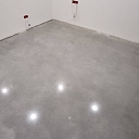 Polished concrete floor with a high gloss level