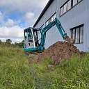 Excavator work at a construction site