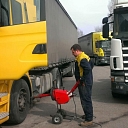 Changing truck wheels and tightening bolts