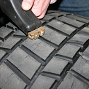 Truck tire tread deepening( cutting)