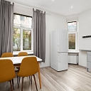 Bright kitchen with dining area