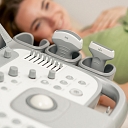 Modern ultrasound equipment for precise gynecological and pregnancy examinations, which allows for timely assessment of a woman's health status.