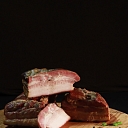 Home-smoked meats smoked with alder wood