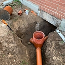 Installation of sewage pipes