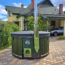 Hot tub with integrated oven