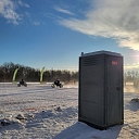 Toilet at a winter event.