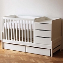 MOSKOS cot with chest of drawers