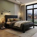 Moskos black wooden bed