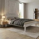 Moskos white solid wood bed
