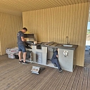 Outdoor kitchen delivery and assembly