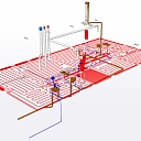 Technical model of water supply and heating systems