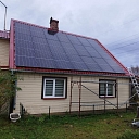 Solar panel system on a pitched roof