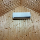 Indoor air conditioning system in a wooden interior