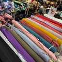 Wide selection of linen fabric colors for sewing and interior