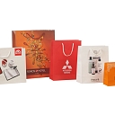 Paper bags with prints, different colors