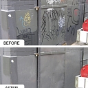 Graffiti paint, before and after, marine care baltic