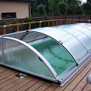 Swimming pool polycarbonate roofs