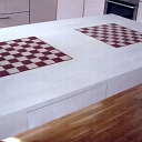 Table with chess pattern