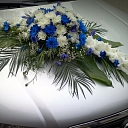 Car decoration with flower garlands in Jelgava
