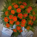 Funeral wreaths and ribbons in Jelgava