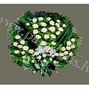 Mourning wreaths rich in flowers