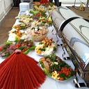 Banquet tables, meals, graduations