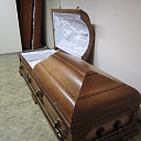 Undertaker's office. Coffin