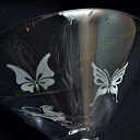 sandblasting liqueur glass butterflies.